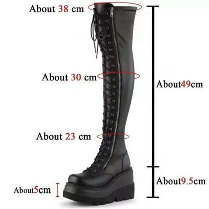 Autumn Winter Wedges Long Boots for Women Over-the-knee Boots Cosplay High Platform Women Boots New High Heel Gothic Botas Altas