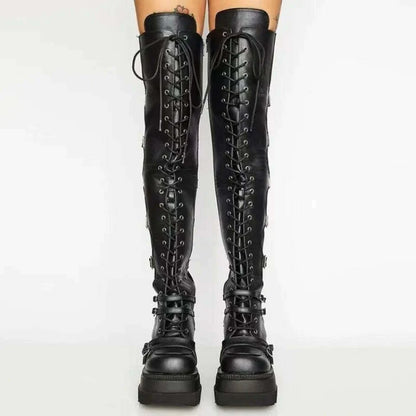 Autumn Winter Wedges Long Boots for Women Over-the-knee Boots Cosplay High Platform Women Boots New High Heel Gothic Botas Altas