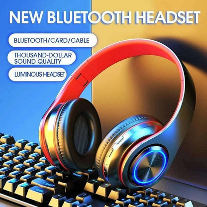 B39 Headphone With Wireless Bluetooth Colorful Light Pluggable Card Game Music Movement Bluetooth Headset for Phone