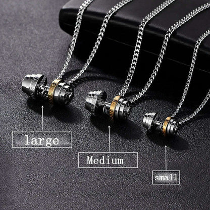 Barbell Necklace Male necklace stainless steel mens Couple pendants Fitness sports man accesories jewelry for neck