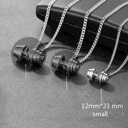 Barbell Necklace Male necklace stainless steel mens Couple pendants Fitness sports man accesories jewelry for neck