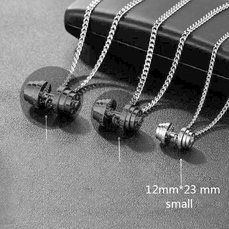 Barbell Necklace Male necklace stainless steel mens Couple pendants Fitness sports man accesories jewelry for neck