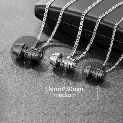 Barbell Necklace Male necklace stainless steel mens Couple pendants Fitness sports man accesories jewelry for neck