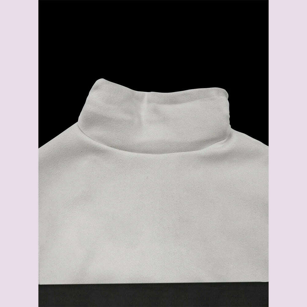 Beautyblue Women's Striped Cape High-Low Tops New Casual High Neck Autumn Loose Contrast Color Felt Clothes Female Pullover