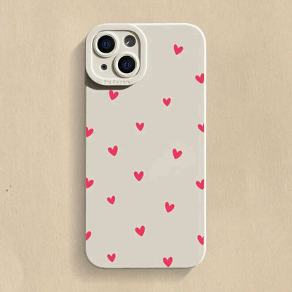 Black Love Heart Phone Case For iPhone 16 14 15 13 12 11 Pro Max X XR XS 7 8 15 16 Plus SE 2020 Shockproof Silicone Soft Cover