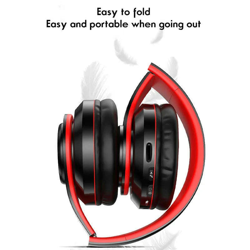 Bluetooth Headset Wireless Headphones Foldable HiFi Stereo Earphone With Mic Support SD Card For Xiaomi 10 9 Huawei P30 Phone