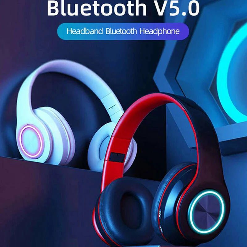 Bluetooth Headset Wireless Headphones Foldable HiFi Stereo Earphone With Mic Support SD Card For Xiaomi 10 9 Huawei P30 Phone