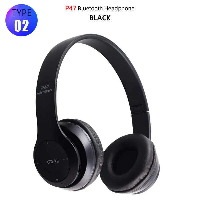 Bluetooth Headset Wireless Headphones Foldable HiFi Stereo Earphone With Mic Support SD Card For Xiaomi 10 9 Huawei P30 Phone