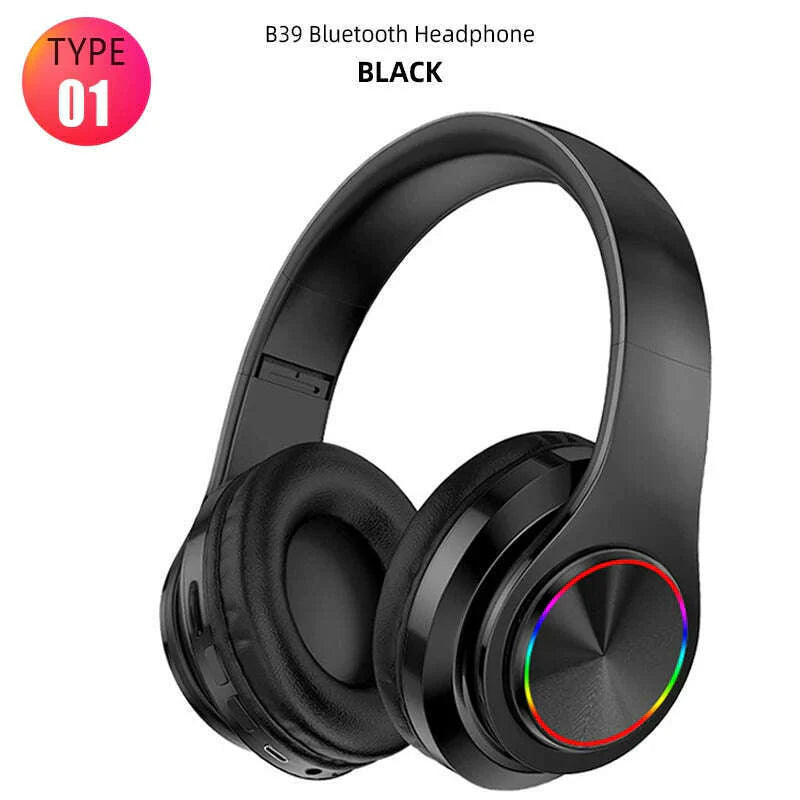 Bluetooth Headset Wireless Headphones Foldable HiFi Stereo Earphone With Mic Support SD Card For Xiaomi 10 9 Huawei P30 Phone