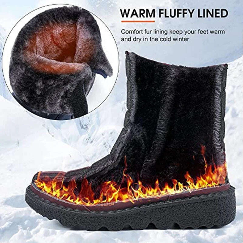 Boots Woman Snow Fashion Woman Shoes Platform Shoes Women New Mid Women's High Boots 2025 Trend Botas Mujer Winter Boots Women