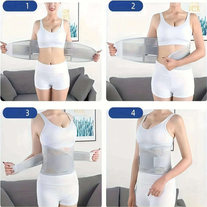 Breathable Lumbar Support Belt With 5 Reinforced Support Plates,Adjustable Back Brace Waist Trainer For HerniatedDisc Protection