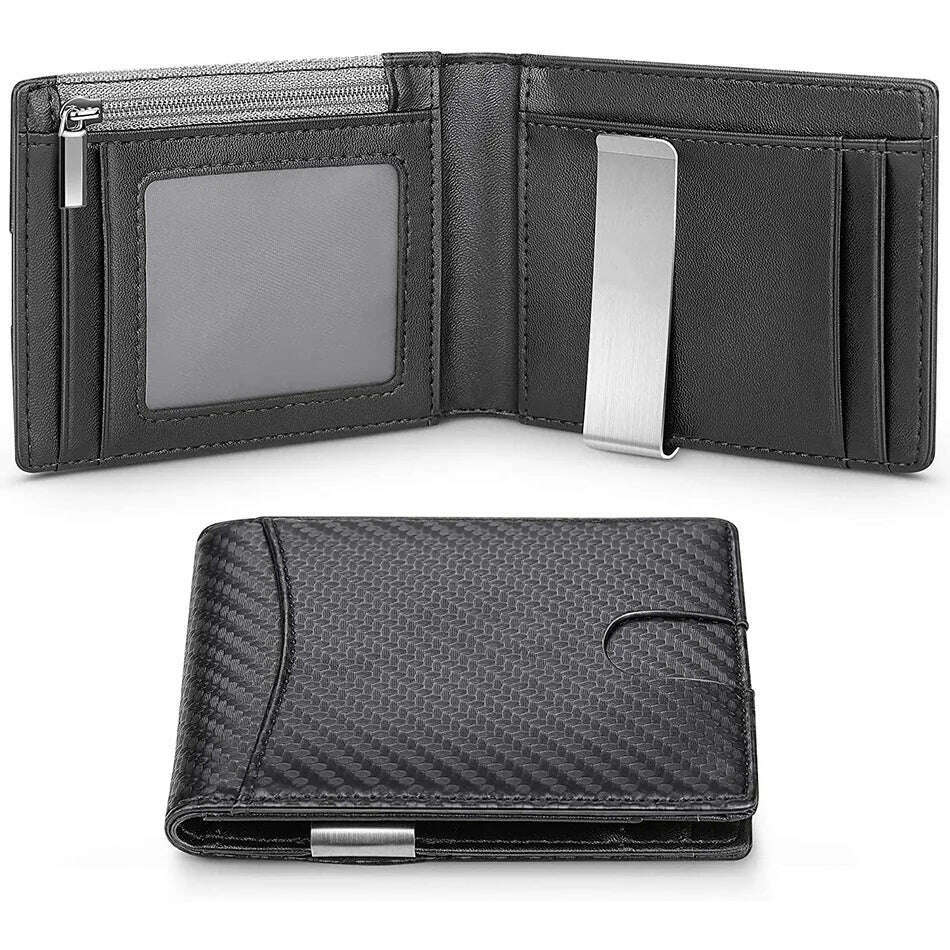 Carbon Fiber Card Holder Wallets Men Slim RFID Wallet Male Purse Minimalist Black Wallet with Coin Pocket Wallet for Men Choice