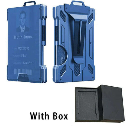 Carbon Fiber EDC Wallets Transparent Credentials Holder Magsafe Men Wallet Aluminium Metal Male Purse Mini Smart Magic Wallet