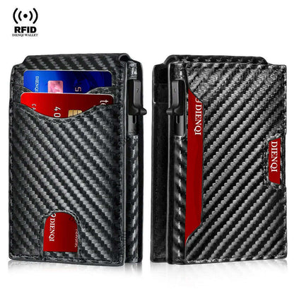 Carbon Fiber Rfid Credit Card Holder Men Wallets Anti Theft Slim Thin Wallet Luxury Cardholder Minimalist Wallet Purse Walet Bag