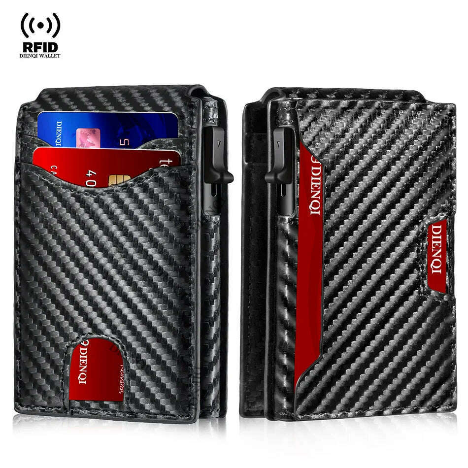 Carbon Fiber Rfid Credit Card Holder Men Wallets Anti Theft Slim Thin Wallet Luxury Cardholder Minimalist Wallet Purse Walet Bag