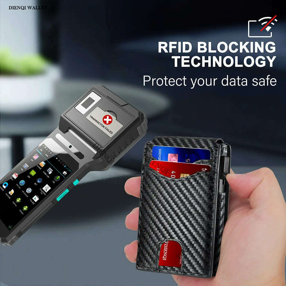 Carbon Fiber Rfid Credit Card Holder Men Wallets Anti Theft Slim Thin Wallet Luxury Cardholder Minimalist Wallet Purse Walet Bag