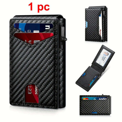 Carbon Fiber Rfid Credit Card Holder Men Wallets Anti Theft Slim Thin Wallet Luxury Cardholder Minimalist Wallet Purse Walet Bag