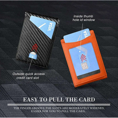 Carbon Fiber Rfid Men Wallets Money Bag Slim Thin Card Man Wallet Luxury Male Small Short Purse Bi-fold Vallet Billfold
