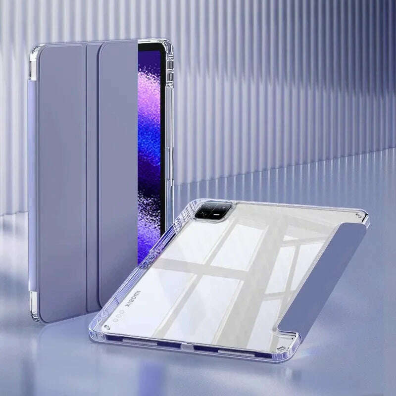 Case for Xiaomi Mi Pad 5 Pro 11 MiPad 6 Pro 11 7 PRO 11.2 HD Transparent Case Redmi pad SE 11 PRO 12.1" with Awake / Sleep Cover