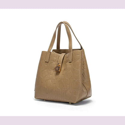 CHCH Women's Tote Bag New Steel Embossed Handheld Bun Mother Shopping Bag