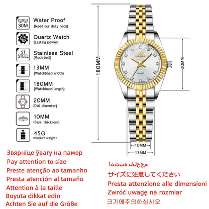 CHENXI Women Quartz Watch Golden & Silver Classic Female Elegant Clock Watches Luxury Gift Ladies Waterproof Wristwatch