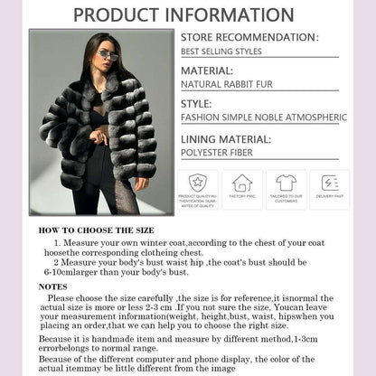 Chinchilla Fur Coats Real Rex Rabbit Fur Jacket With Stand Collar Short Fur Coat Women Warm Winter Outerwear
