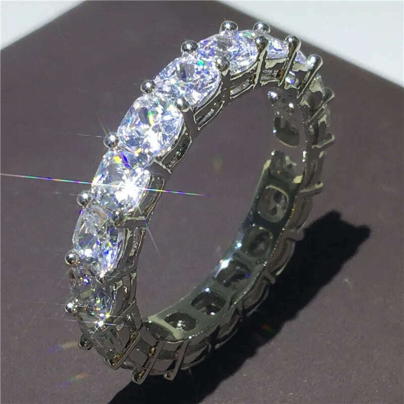 choucong Multipl Cutting Eternity Promise Ring 5A Zircon Cz 925 Sterling Silver Engagement Wedding Band Rings for Women Men Gift