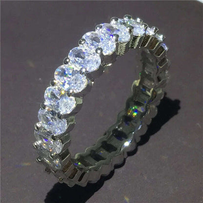 choucong Multipl Cutting Eternity Promise Ring 5A Zircon Cz 925 Sterling Silver Engagement Wedding Band Rings for Women Men Gift