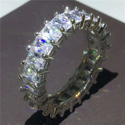 choucong Multipl Cutting Eternity Promise Ring 5A Zircon Cz 925 Sterling Silver Engagement Wedding Band Rings for Women Men Gift