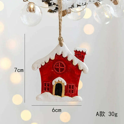 Christmas Decoration Crafts Small Resin Pendant Cute Horse Reindeer Pattern Design Xmas Tree Pendant Christmas Tree Decorations