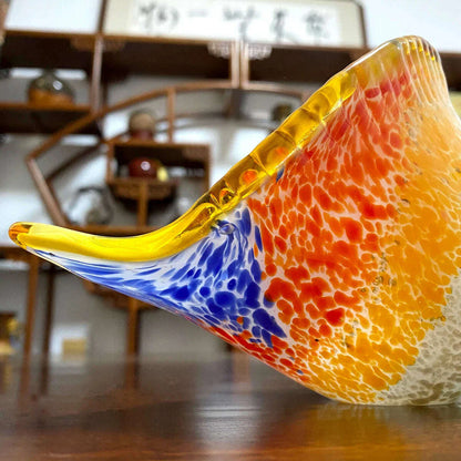 Christmas Gift Hand Blown Glass Seashell Conch Figurines Sculpture Fish Tank Table Decor Ocean Multicolor Nautical