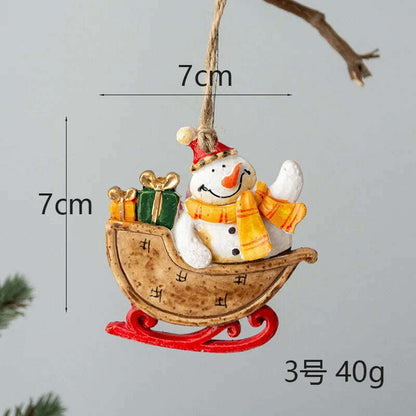 Christmas Santa Snowman Gingerbread Man Resin Pendant Christmas Tree Decoration Ornaments DIY Kids Toys Noel Navidad Kerst 2023