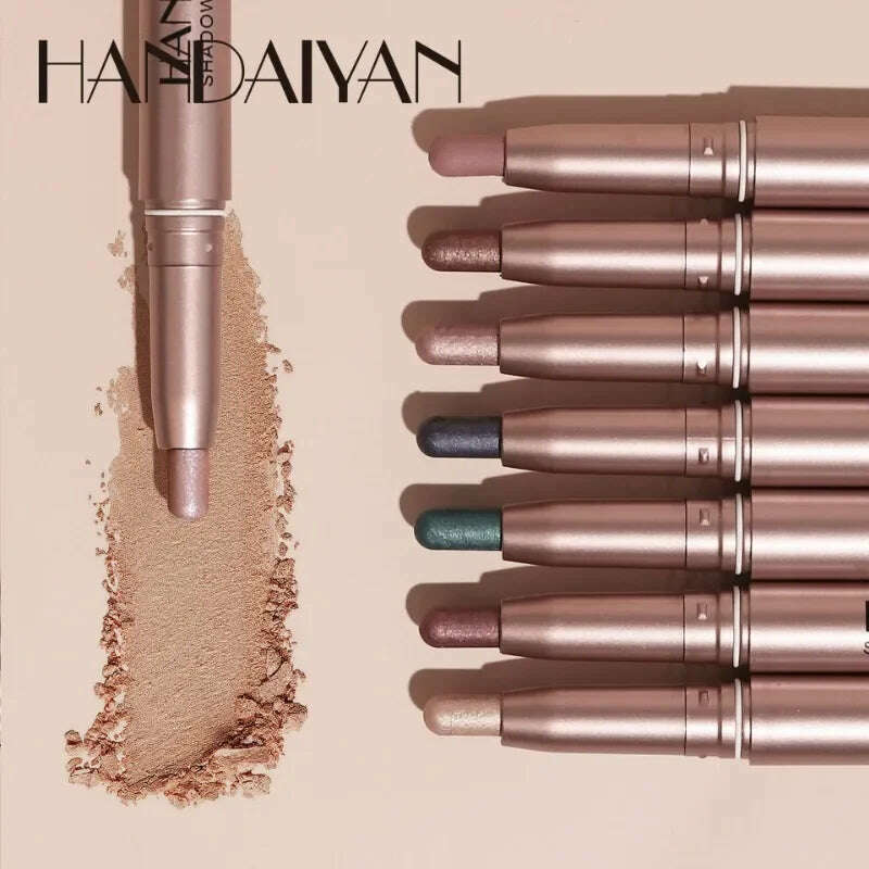 Colorful Eyeshadow Stick Pink Brown Green Black Eyeshadow Pencil High Gloss Pearlescent Shadow Sticks Waterproof Stage Makeup