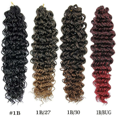 Crochet hair GoGo Curl for Black Women Short Beach Curl Bohemian Crochet Braids Natural Black Deep Wave Braiding hair Extensions