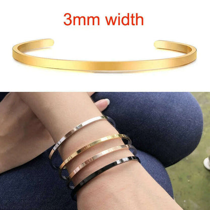 Cuff Bracelet Bangle for Women ,Stainless Steel Openable Bracelet Couple,Charm Handchain Woman ,Stacked Layered Jewelry