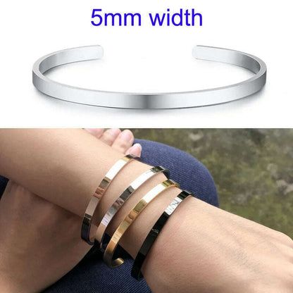 Cuff Bracelet Bangle for Women ,Stainless Steel Openable Bracelet Couple,Charm Handchain Woman ,Stacked Layered Jewelry