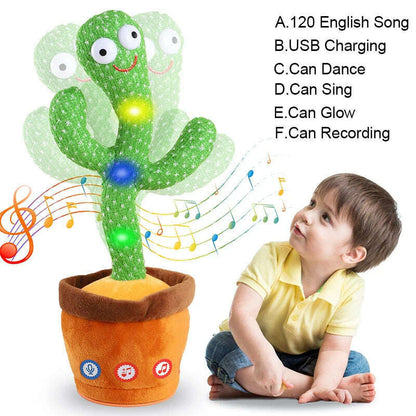 Dancing Cactus 120 Song Speaker Talking Usb Battery Voice Repeat Plush Cactu Dancer Toy Talk Plushie Stuffed Toys For Kids Gift