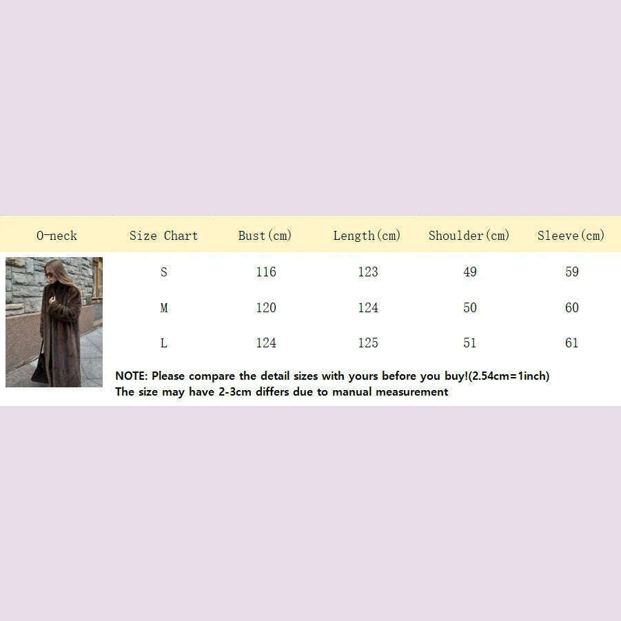 Dark Brown Faux Fur Long Overcoat For Women Fashion Lapel Single Breasted Loose Fluffy Plush Warm Coat Winter Thicken Outerwear