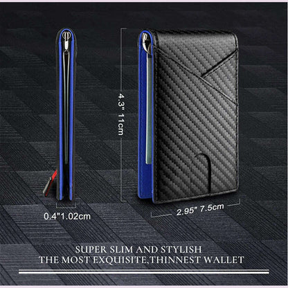 DIENQI Carbon Fiber Rfid Slim Card Luxury Wallet Money Bag Men's Wallet Bifold Billfold