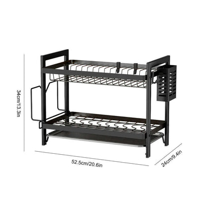 Dish Bowl Drainer Storage Rack Double-layer Kitchen Sink Dish Drainer Drying Rack Organizer HomeCounter Tableware Organizer