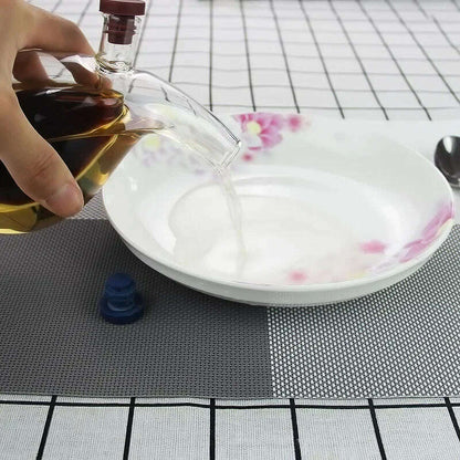 Double Layer Sauce Oil Bottle 2 In 1 Vinegar Glass Bottle Condiment Seasoning Sealed Kitchen Storage Bottles Jars