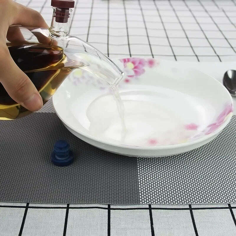 Double Layer Sauce Oil Bottle 2 In 1 Vinegar Glass Bottle Condiment Seasoning Sealed Kitchen Storage Bottles Jars