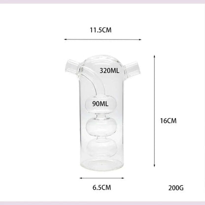 Double Layer Sauce Oil Bottle 2 In 1 Vinegar Glass Bottle Condiment Seasoning Sealed Kitchen Storage Bottles Jars