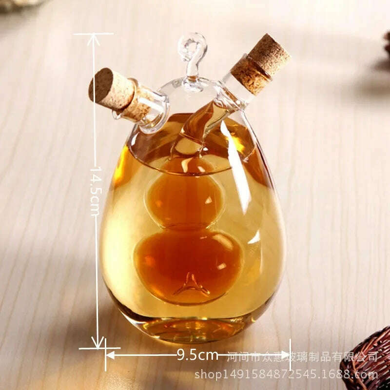 Double Layer Sauce Oil Bottle 2 In 1 Vinegar Glass Bottle Condiment Seasoning Sealed Kitchen Storage Bottles Jars