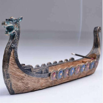 Dragon Boat Incense Stick Holder Burner Hand Carved Censer Ornaments Retro Incense Burners Traditional Design Home Decoration