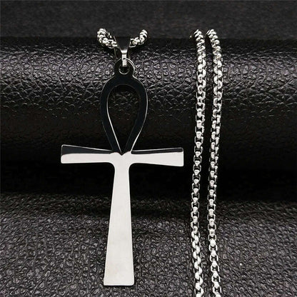 Egyptian Ankh Cross Key Of Life Necklaces for Women/Men Stainless Steel Mythology Chain Necklace Jewelry bijoux homme N3456S02