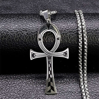 Egyptian Ankh Cross Key Of Life Necklaces for Women/Men Stainless Steel Mythology Chain Necklace Jewelry bijoux homme N3456S02