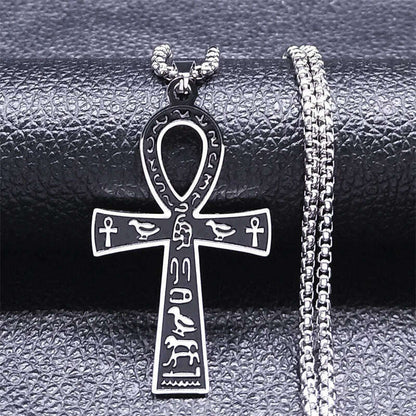 Egyptian Ankh Cross Key Of Life Necklaces for Women/Men Stainless Steel Mythology Chain Necklace Jewelry bijoux homme N3456S02