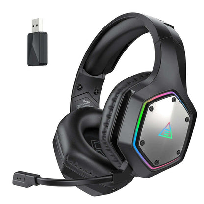 EKSA E1000 WT 2.4G Low Latency Wireless+Wired Gaming Headphones for PC/PS4/PS5/Xbox, 7.1 Surround Headset Gamer with Microphone