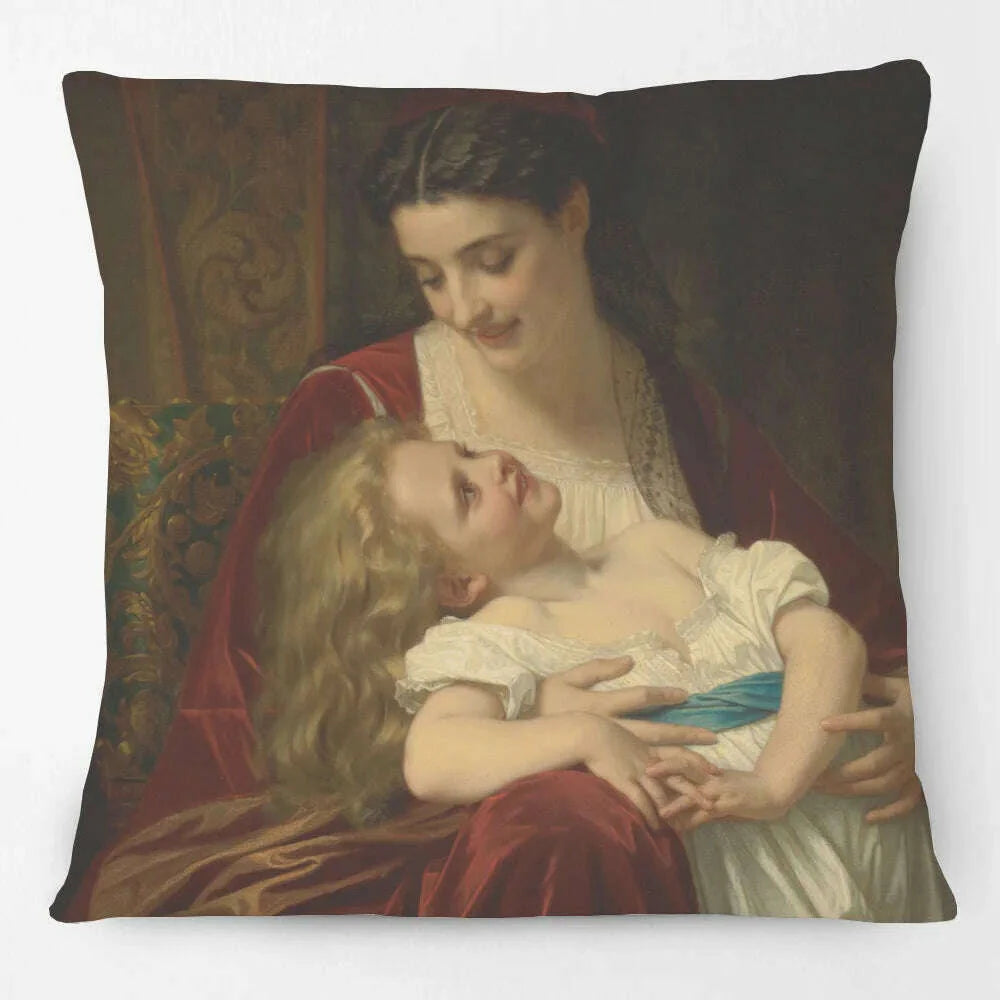 European Retro Vintage Oil Paintings Cushion Cover Beautiful Woman Lady Girls Print Decorative Pillow Case
